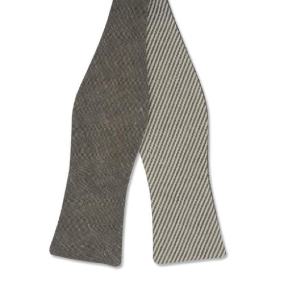 ZB Savoy Pinstriped Bow Tie & Pocket Square Set - Picture 5 of 8